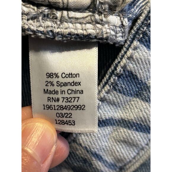 Swirl Print Wide Leg High Rise Jeans 9/29W Blue Denim - Picture 6 of 6